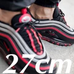 完売サイズ エアマックス97 27cm 黒 赤 銀 見るからにかっこいい
