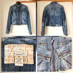 アバクロンビー&フィッチ デニムジャケット ダメージ加工 M