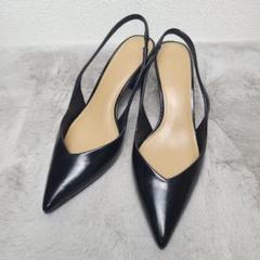 美品✨ ペシンシャ 24.0 ストラップ ポインテッドトゥ レザー 黒