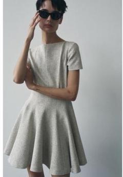 ZARA ゴディットミニ丈ワンピース ZW COLLECTION 半袖 m27671094740_1.jpg?1739856579