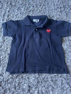 【美品】COMME des GARÇONS PLAY ネイビー ポロシャツ M プレイ コムデギャルソン ポロシャツ 赤ハート-ネイビー-ユニ