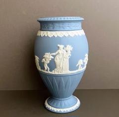 【未使用】ウェッジウッド　ジャスパーウェア　ペールブルー　ボーンティフルベース WEDGWOODジャスパーウェア ペールブルー ボーンティフル ベース