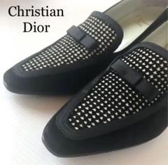 ディオール 千鳥格子 リボンパンプス ChristianDior 未使用