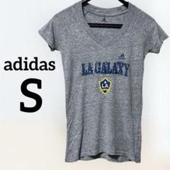 adidas 【S】LA GALAXY VネックTシャツ グレー カットソー