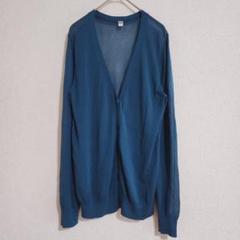 【UNIQLO】（XL）ライトVネックカーディガン/UVカットカーディガン/無地