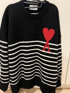 年始得売』アミパリス amiparis ニット ブラックボーダーL サイズ