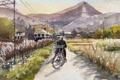水彩画：自転車と風景 2006年作 桜と公園 【透明水彩風景画】 Cherry tree【Watercolor】 - YouTube