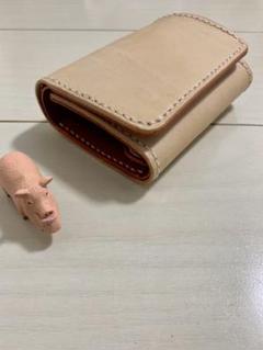 【総手縫】3つ折り財布 レザークラフト コンパクト 可愛い 本革 プレゼント