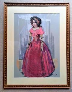 小島俊男 「紅雀の帽子」 パステル画 白日会員 総理大臣賞 師:小磯良平 大作! 小島俊男 「紅雀の帽子」 パステル画 白日会員 総理大臣賞 師