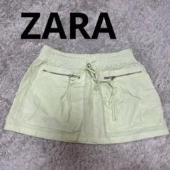 最終値下げ！ZARA ライムカラー カーゴミニスカート Mサイズのサムネイル