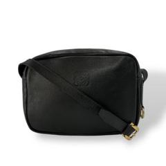 オールド　ロエベ　ショルダーバッグ　アナグラム　レザー　型押しロゴ y2k 黒 美品 LOEWE オールド ロエベ アナグラム レザー ショルダー