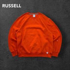 手数料安い RUSSELL 00s 前V レアカラー オレンジ ブランクスウェット 古着 トップス