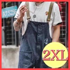 新品 2XL デニム オーバーオール アメカジ ビンテージ風 DIY 作業着