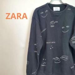 ZARAザラ(黒)長袖トレーナースウェット - メルカリ