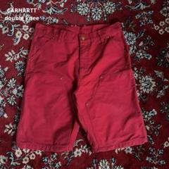珍品　00s carhartt ダブルニー　ダック　ショーツ　赤　34