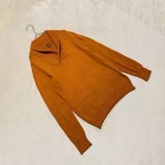 OA2528【タケオキクチ】メンズニット【2】コットン×ウール ブラウンオレンジ