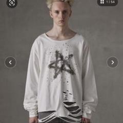 GRANCY ラインストーンデザイングラフィックダメージスウェット 白 Mサイズ GRANCY】LinestoneDesign GraphicDamage SweatPullover / ライン