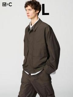 ごーけん【完売品】コットンショートブルゾン　ダークブラウン　XSサイズ UNIQLO C コットンショートブルゾン 38 ダークブラウン Lサイズ
