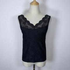 ★美品★ ROPE’ PICNICレーストリム付き黒タンクトップ 38サイズ