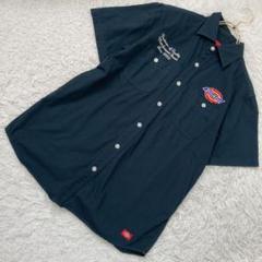 Dickies 半袖シャツ モスグリーン M ワッペン オシャレ