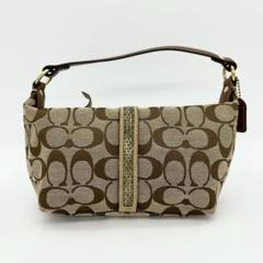 ⭐︎未使用⭐︎ COACH コーチ　アクセサリーポーチ　ミニバッグ　シグネチャー Yahoo!オークション -「coachミニシグネチャーポーチ」の落札