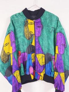PICASSO SATIN BOMBER JACKET ピカソ アートプリント ボンバー