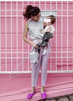 ドゥロワー　ギャバタックパンツ　ライラックピンク　38 スラックス ドゥロワーギャバタックパンツライラックピンク38 スラックス