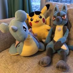 ポケモン ルカリオ　 ヒバニー ラプラス　ぬいぐるみ　BIGサイズ　まとめ売り ポケモンぬいぐるみセット ルカリオとガーディ・ヒバニー - メルカリ