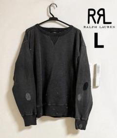 Ralph Lauren RRL ダークグレー トレーナー M RRL Ralph Lauren (ダブルアールエル) ロゴ フリース スウェット
