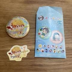 鬼滅の刃　ゆらふわシリーズ　サマーホログラム缶バッジダイカットステッカー　善逸