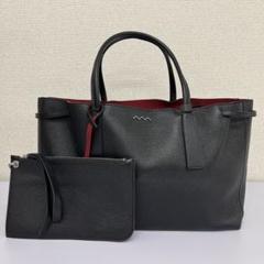 ザネラート トートバッグ シュリンクレザー シボ革 ポーチ付き