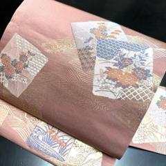 5-127 名古屋帯 九寸 美品 正絹 着物 名古屋仕立て