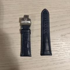 【新品★未使用】EDOX純正クロコダイルレザー/純正Dバックル保護シール付セット SEIKO 純正 20mm 腕時計バンド7B22-0AZ0 7B42-0AK0 用 牛革 ワニ