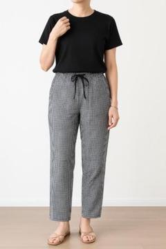 美品・希少✨アーツアンドサイエンス　リネンシルク　千鳥柄 ドローパンツ