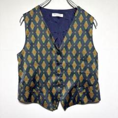オンワード　美品　ダイヤモンドパターン ネイビー ベスト　スーツ