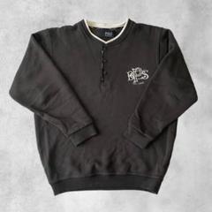 70s~ vintage POLO トレーナー 刺繍　ヘンリーネック 古着