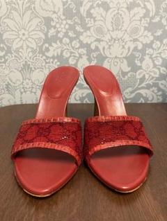 GUCCI ビーズミュール　美品　赤 GUCCI ビーズミュール美品赤