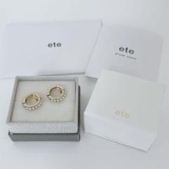 【使用回数少なめ美品】ete エテ ハグイヤリング パール イエローゴールド