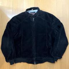 80sUSA製　ブラックコーデュロイ　ブルゾン　チンスト