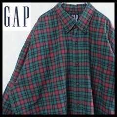 【希少】オールドギャップ チェックシャツ ユーロ製 XL 90s 古着 入手困難