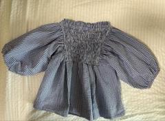 folk made シャーリングブラウス