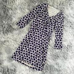 『Intrend』イントレンド　カシュクールワンピース　ロング　7分袖　総柄