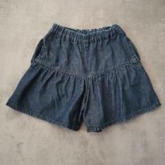 GU 150cm デニム色 ティアード 半ズボン 女の子