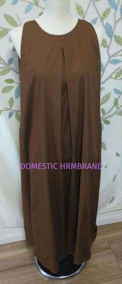 DOMESTIC HRMBRAND　ブラウンノースリーブロングワンピース　日本製