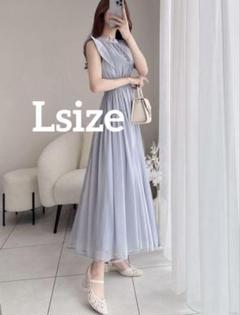 GRL 楊柳シフォンフリルフレアワンピース L[k9123c]
