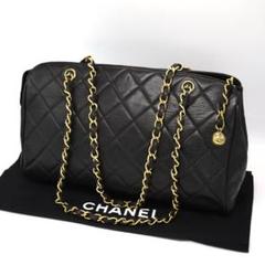 【超美品】シャネル CHANEL チェーンショルダー マトラッセ ラムスキン