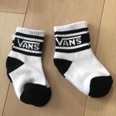 新品幼児キッズ バンズVANSリブソックスロゴ白黒ホワイト