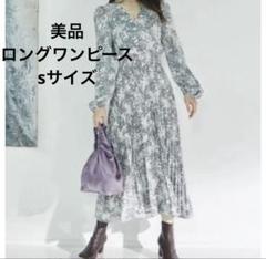 ＜美品＞ 2wayサテンジャガードワンピースグレーホワイト
