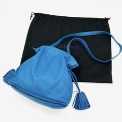 希少【LOEWE】ショルダーバッグ　フラメンコ　アナグラム　タッセル　ブルー. LOEWE】ショルダーバッグ フラメンコ アナグラム タッセル