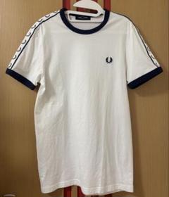 FRED PERRY トラックテープデザイン　リンガーTシャツ　Sサイズ　白